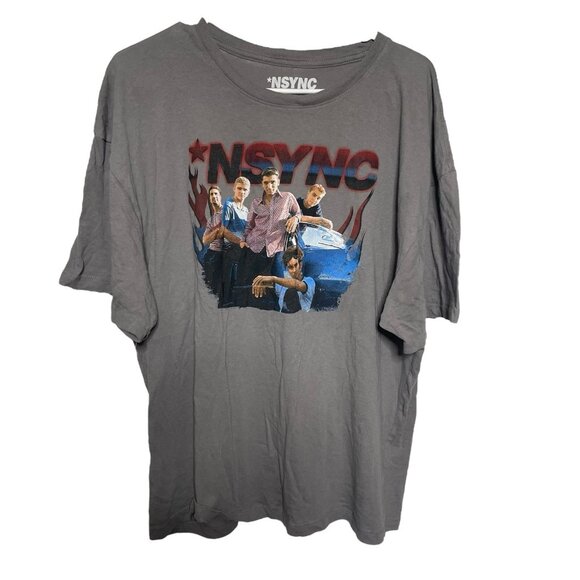 *NSYNC Tops - *NSYNC Graphic Tee Women’s XL T-Shirt Band Tee Pop Music Group Gray Y2K